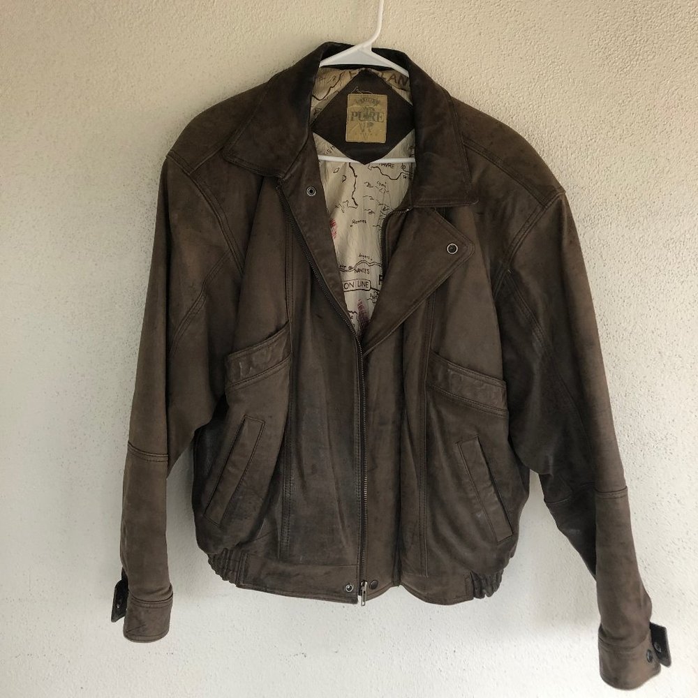 Vintage Leather Bomber Jacket